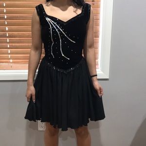 Beautiful black velvet dancing rehearsal dress